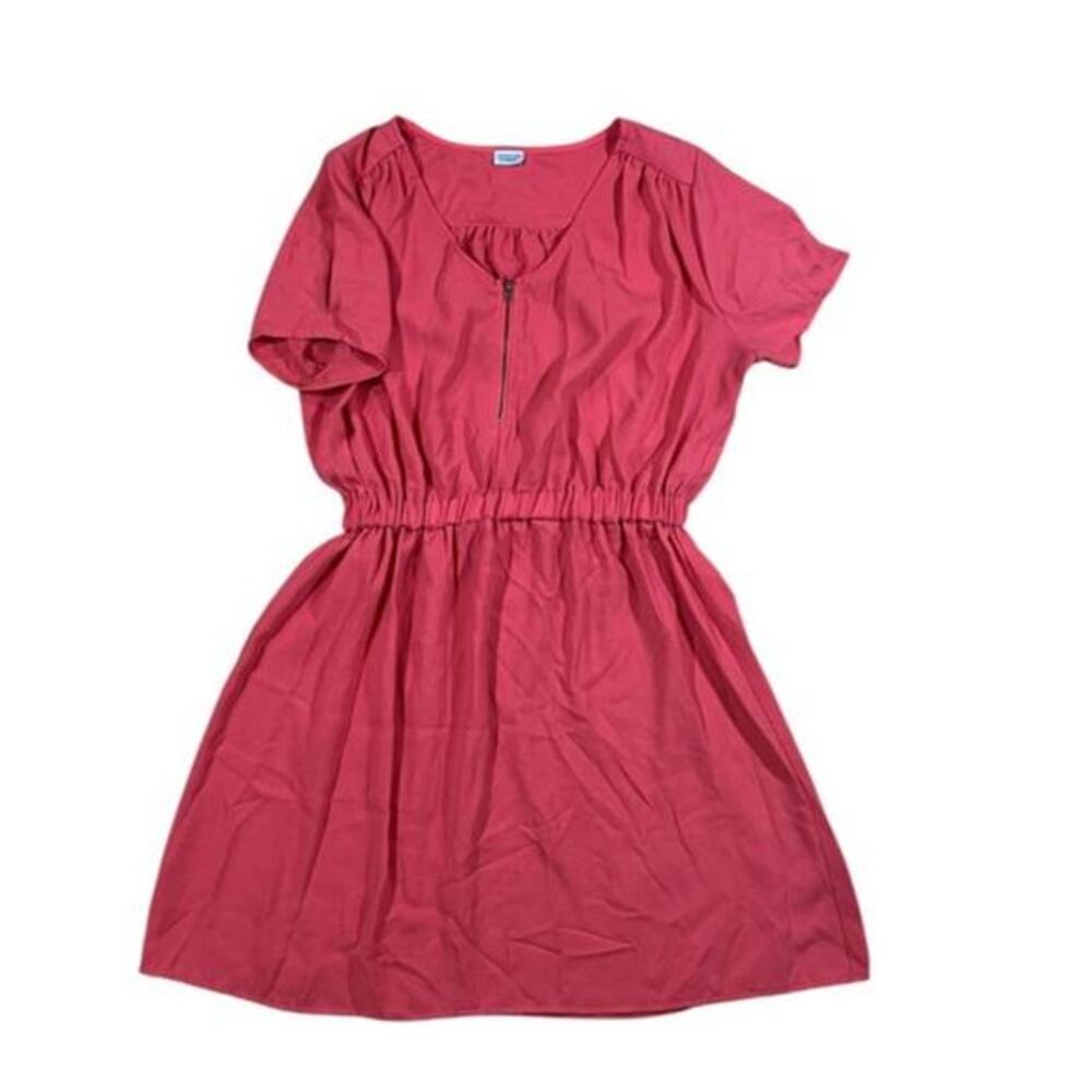 Charming Charlie Mini Dress Womens M Pink Excellent Zipper Front Elastic Waist